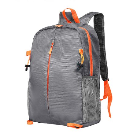 Kevyt retkeilyreppu, vettä hylkivä kokoontaitettava päiväpakkaus Grey