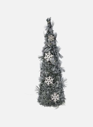 Juletre pyramide m/snø batteridrevet H40 - grønn