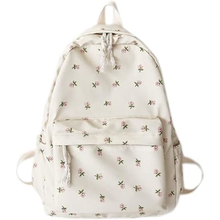 Blomstrete Ryggsekk For Jenter, Casual Daypack Dame Ryggsekker Rucksack Håndvesker Coquette Canvas Ryggsekk For Skole Reise Ferie Shopping.