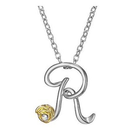 Statement Halsband med Bokstav Ros Strass Halsband 26 Retro Engelska Bokstav Hänge Halsband R
