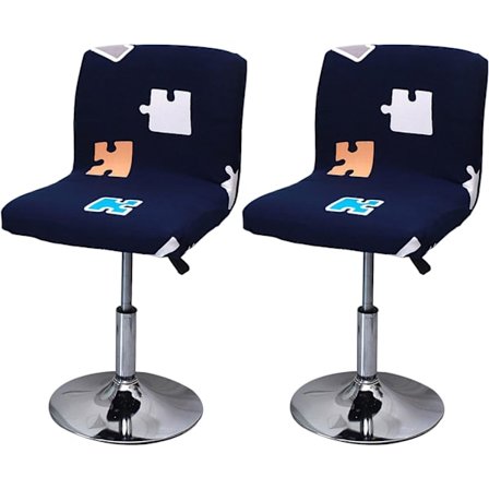 Stretch Bar Pallskydd, 2PCS Tryckt Hög Pallskydd för Bar Hög Matstolsskydd, Matstolsskydd(pusselmönster)