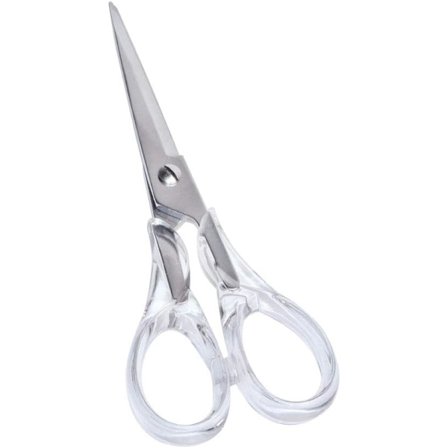 Stilig akrylsølv flerbruks saks rustfritt stål 6,5" kontorsaks skrivebordsartikler for kutting av kraftig skinnkunst sølv