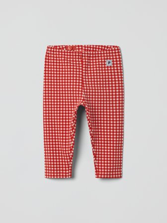 Polarn O. Pyret - Checked PLAY leggings for baby - 62 - Childrenswear - red