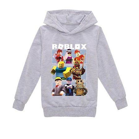 Roblox Hettegenser Barn Varme hettegenser Klær Roblox hettegenser med trykt grå