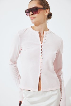 NA-KD Haut boutonné sur le devant - Gilets - Rose - M