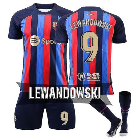 22/23 Barcelona Hem fotbollsdräkter Träningsdräkt-9# Lewandowski Kids 24(130-140CM)