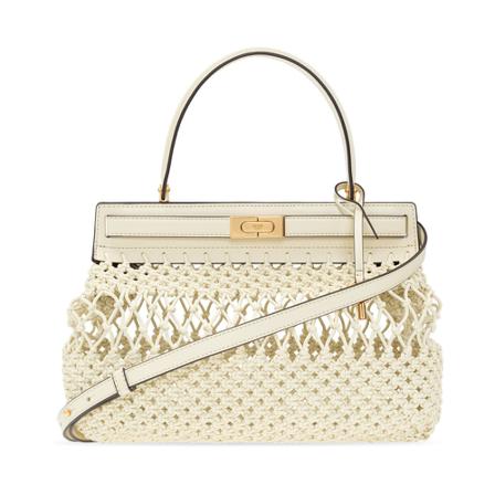 Tory Burch, Lee Radziwill shoulder bag Beige, Dames, Maat:ONE Size,leer