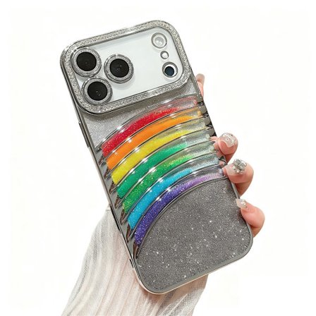 ING Sopii iPhone 17 -sarjan matkapuhelinkotelolle, galvanoidut strassit, värikäs juoksuhiekka matkapuhelinkotelo (iPhone 17)