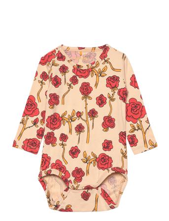 Roses Aop Ls Body Bodies Long-sleeved Multi/mönstrad Mini Rodini