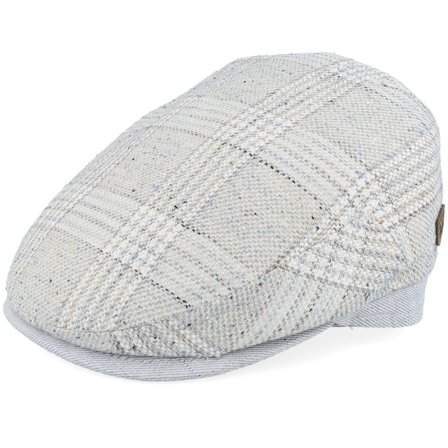 MJM Hats - Blau flatcap Cap - Jordan 41 Linen/Silk/Wool Blue Check Flat Cap @ Hatstore