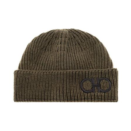 Salvatore Ferragamo, Beanie Groen, Heren, Maat:ONE Size,wol