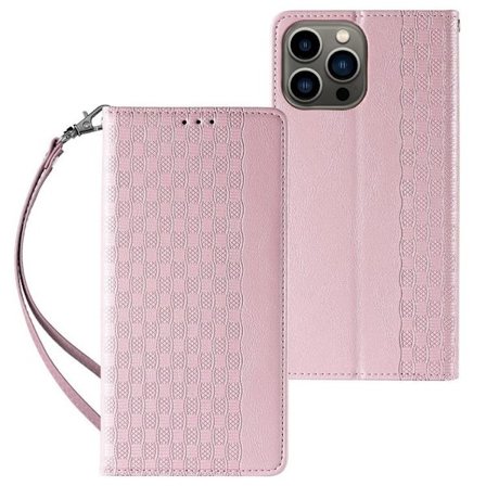 iPhone 13 Pro Max Pungetui Magnet Strap - Rosa
