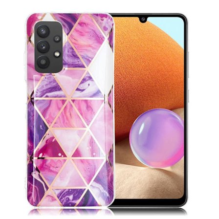 Marmormotiv Samsung Galaxy A32 skal - Ros / Lila