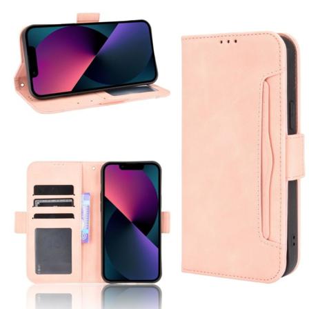Skalo Iphone 13 Mini 6-fack Plånboksfodral - Rosa Rosa