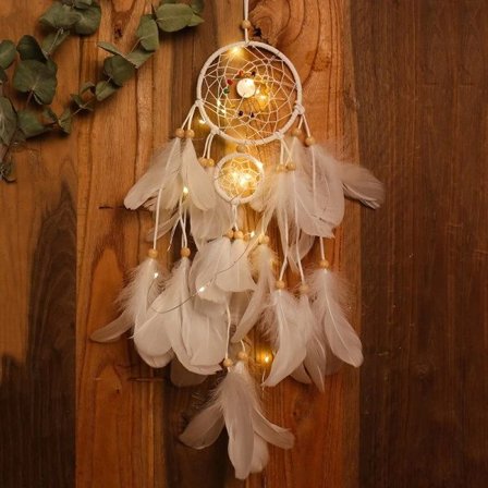 Drømmefanger Kit med Lys Håndlaget Drømmefanger Ornament Håndverk A