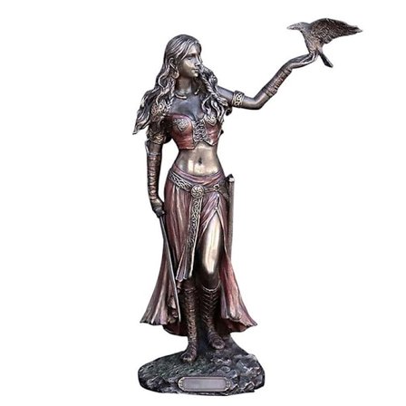 Resin Statyer Morrigan The Celtic Goddess of Battle With Crow &
