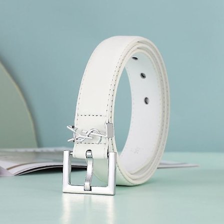 Lærbelte med bokstaver, glatt spenne, damebelte, allsidig, dame, fritidsbelter, dame, mote, enkelt, elegant belte