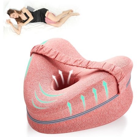 Benspute | Ergonomiske puter for sidesoving | Knepute i minneskum med stropp for sidesovere | Benstøttepute med avtakbart trekk