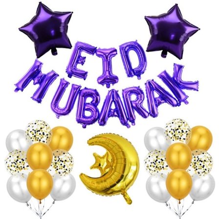 Eid Mubarak Ballonger Bokstav Folieballonger LILLA