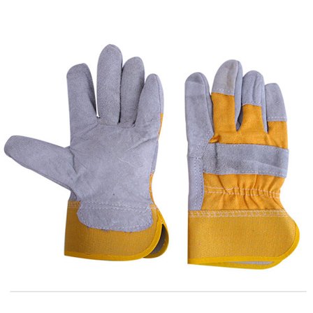 Slitstarka, förstärkta korta arbetsskyddshandskar, ko-läder