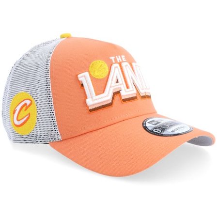 New Era - NBA Orange trucker Keps - Cleveland Cavaliers NBA City Edition 9FORTY Orange A-frame Trucker @ Hatstore