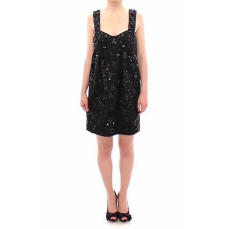 Dolce & Gabbana floral crystal embedded Kjole Sort, Dame