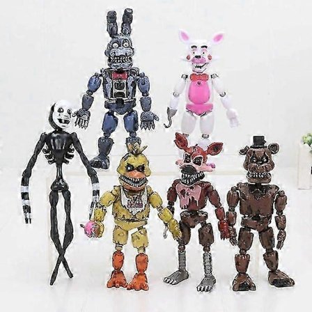 6 stk./sett PVC Five Nights At Freddy's Action Figure Fnaf Bonnie Foxy Freddy