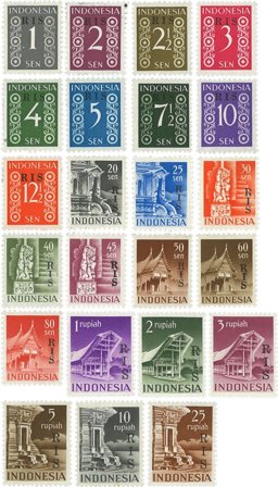 Nederland - Frankeerzegels met overdruk Ris 1950-1951 (nr. 3-25, post