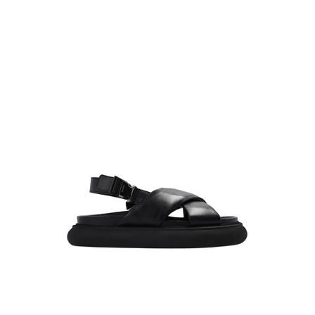 Moncler, Solarisse Nappa Leather Sandals Czarny, Kobieta, Rozmiar: 38 EU
