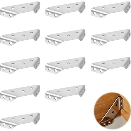 12 stk trekant hjørnestøttebrakett rustfritt stål trekantklemme,