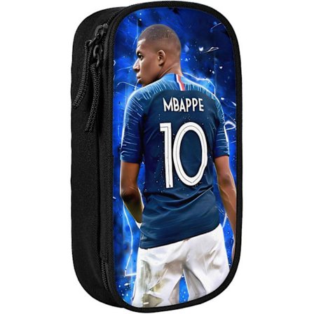 #7 Mbappe #10 Stor penn- og blyantveske med stor kapasitet for kontor, høyskole, stor oppbevaring, høy kapasitet, veske, holder, boks, sminkeveske BD-