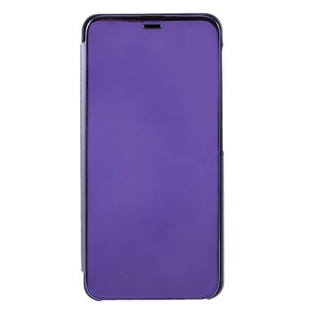 View Window Forgyldt Spejl Overflade Læder Stativ Mobiltelefon Cover til Samsung Galaxy A7 (2018)