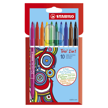 Stabilo Dubbelsidig penna Trio 2in1,10/fp Kontor & papper ONESIZE