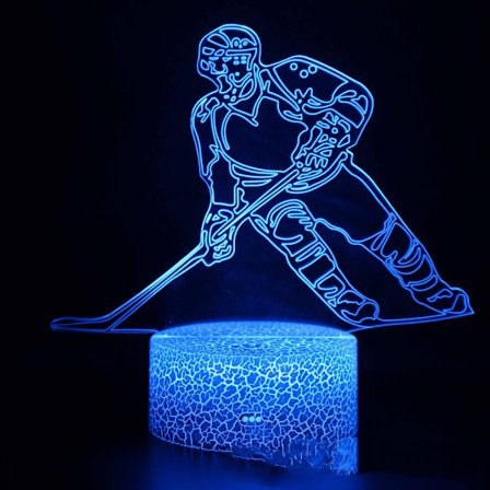 Hockey spiller 3D Lampe Natlampe med Fjernbetjening & Touch Kontrol
