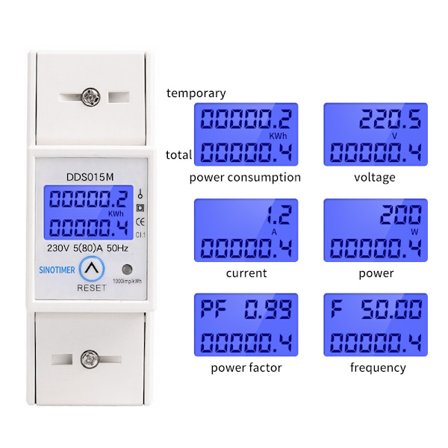 Elmätare, DDS015M Digital Display Watt Hour Meter