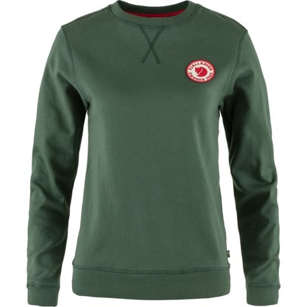 Fjällräven Women's 1960 Logo Badge Pullover in Deep Patina/Grün, Bio-Baumwolle | Size: Small