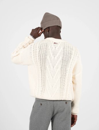 Prohibited Sunday Cable Knit Sweater - Cream - XL
