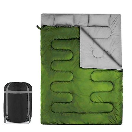 Dobbel sovepose for voksne, backpacking, camping eller fotturer - Queen size sovepose - 2-personers sovepose, vanntett dobbel sovepose - Perfekt