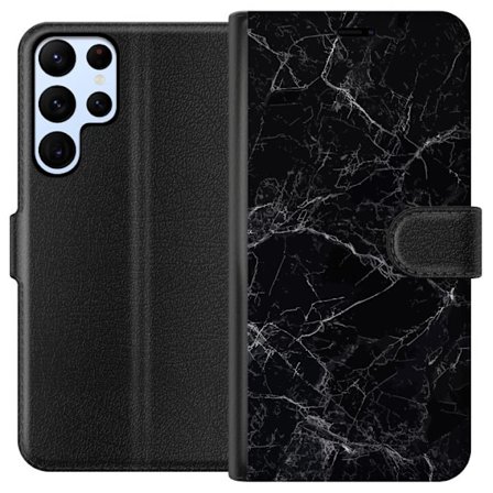 Kompatibelt Plånboksfodral till Samsung Galaxy S24 Ultra Marmor Svart