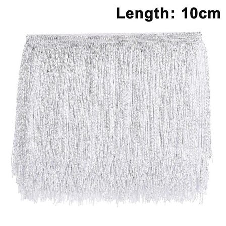 Hvid 10cm 10m sytråd - Frynser 15cm/10cm bredde til nederdel brudekjole lampeskærm dekoration