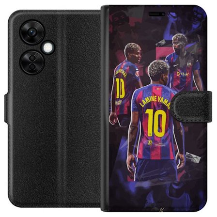 Yhteensopiva Lompakkokotelo OnePlus Nord CE 3 Lite Lamine Yamal Barcelonan kollaasi paita numero 10 kanssa, voimakkaita poseerauksia, kontrastivärejä