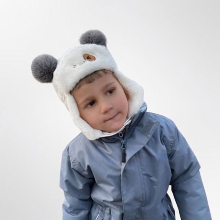 Utrolig myk varm lue med foldelapper i bomull og fuskepels