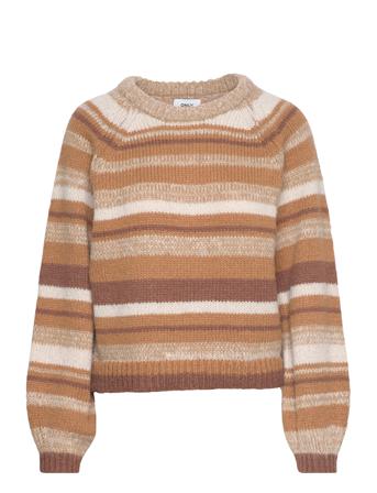 Onlabby L/S Stripe Pullover Cc Knt Brown ONLY