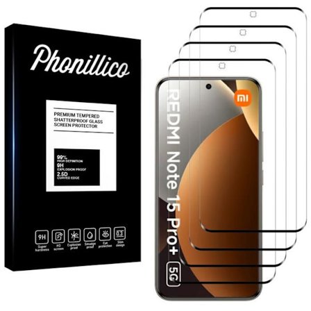 Hærdet Glas til Xiaomi Redmi Note 15 PRO PLUS 5G [Pakke 4] Skærmbeskyttelsesfilm Phonillico