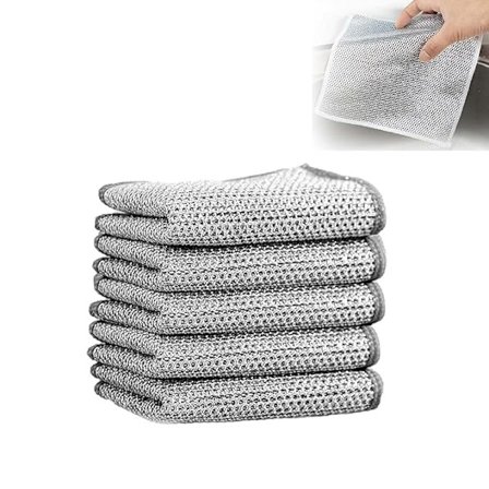 10-pakning gjenbrukbare skuresvamper av stålull {ROG}