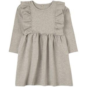 A Happy Brand Grey Melange Flounce Dress 122/128 cm - Dresses - 122/128 cm - Grey