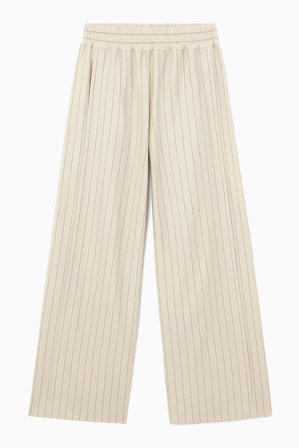 COS Femme Pantalon Droit Fines Rayures in Blanc