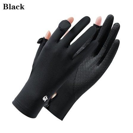 Ice Silk Gloves Anti-UV hansker SVART