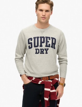 Superdry Vintage Athletic Ls Top - Grey - L
