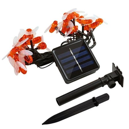 Solcellslampor i form av bin för utomhusbruk, vattentäta trädgårdsdekorationer